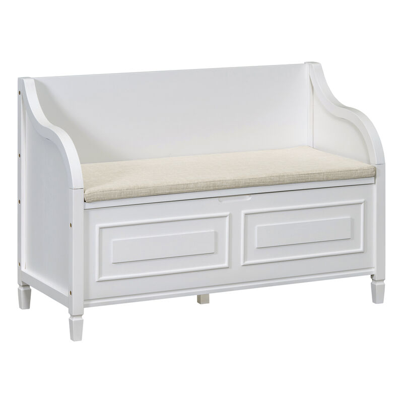 Streamdale Rustic Solid Wood Entryway Bench (Gray/Beige) image number 9