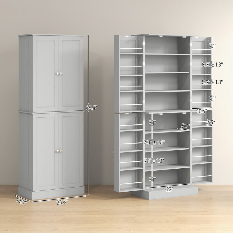 Hivvago 4-Door Kitchen Storage Cabinet with Shelves image number 2