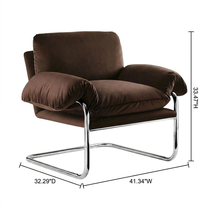 Performance Velvet Upholstered Accent Chair with Wide Arms, Taupe image number 2