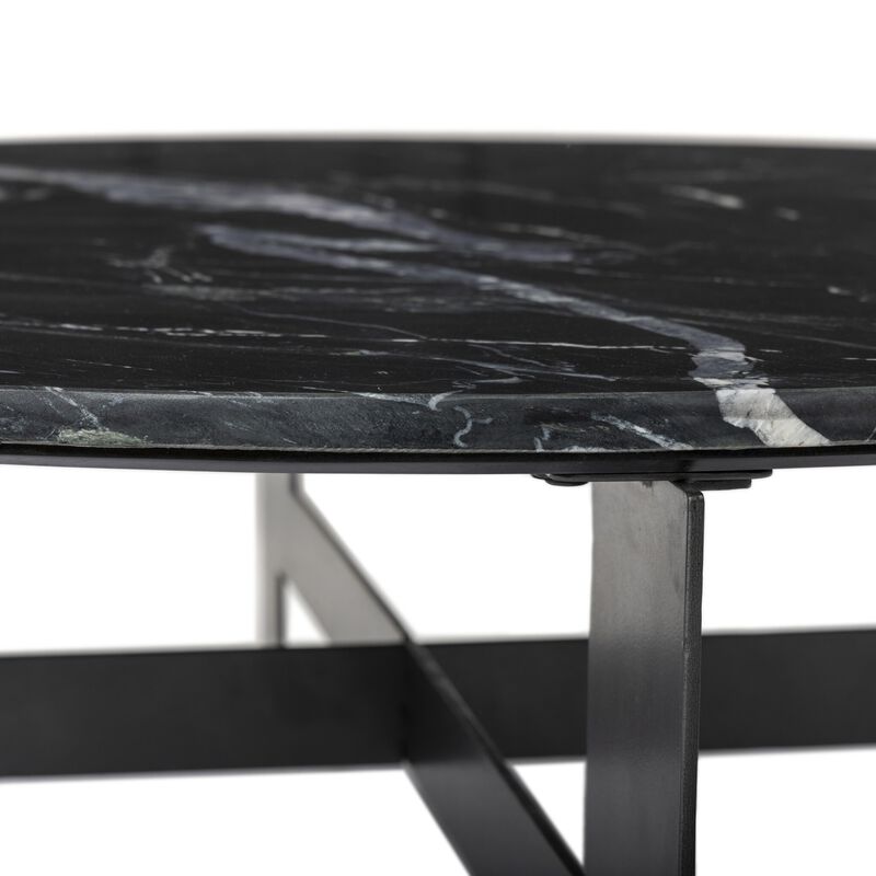 Marble Round Coffee Table With Iron