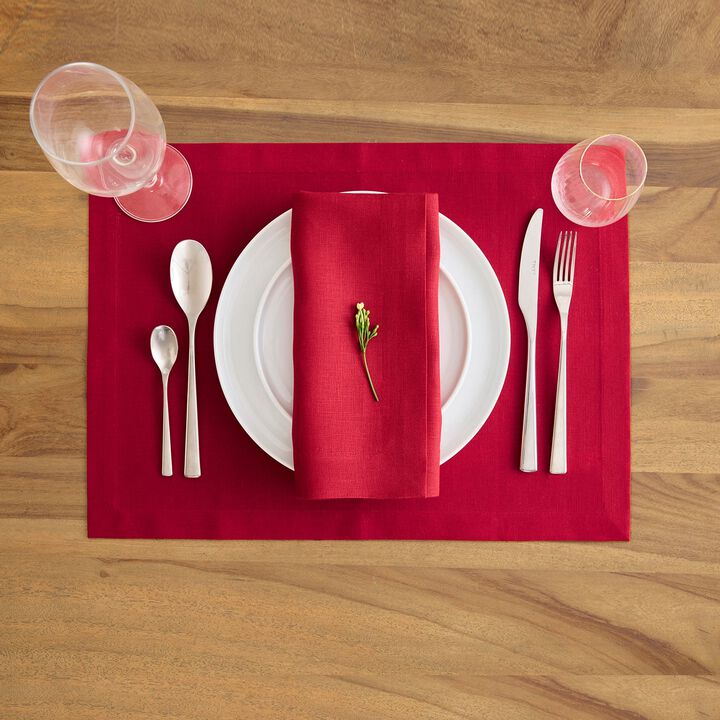 Cotton Linen Placemats - Dru - Cotton Linen Plain