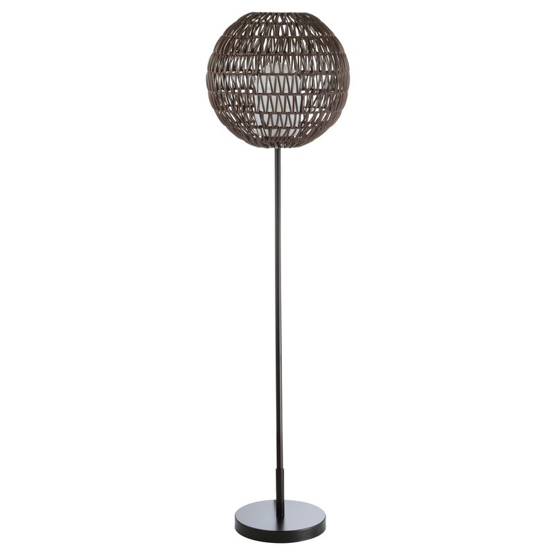 Bea Outdoor Woven Globe LED Floor Lamp