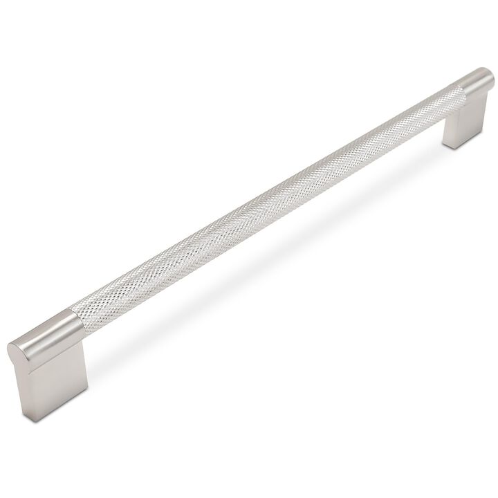 BUKOBYHE 10 Pack 10Inch(254mm) Brushed Satin Nickel Kitchen Cabinet Handles Knurled Cabinet Pulls Drawer Pulls Kitchen Hardware