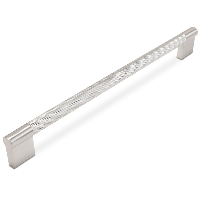 BUKOBYHE 10 Pack 10Inch(254mm) Brushed Satin Nickel Kitchen Cabinet Handles Knurled Cabinet Pulls Drawer Pulls Kitchen Hardware