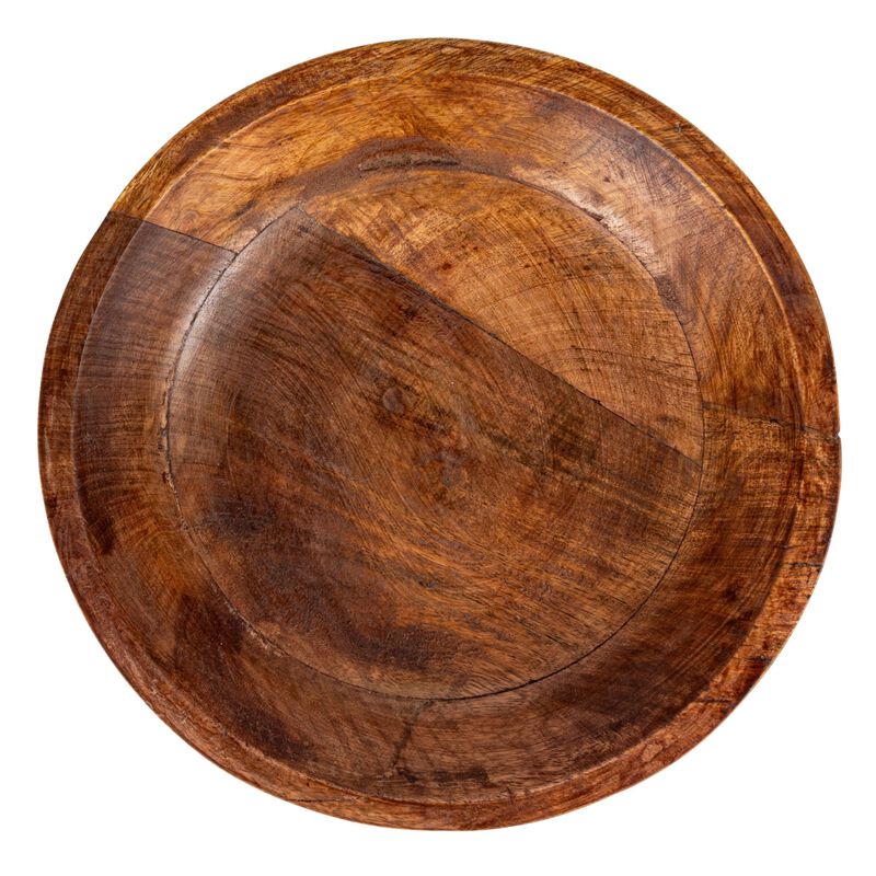 Mango Wood Footed Bowl, Natural image number 3
