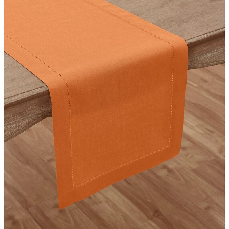 Solino Home 100% Pure Linen Table Runner - Classic Hemstitch