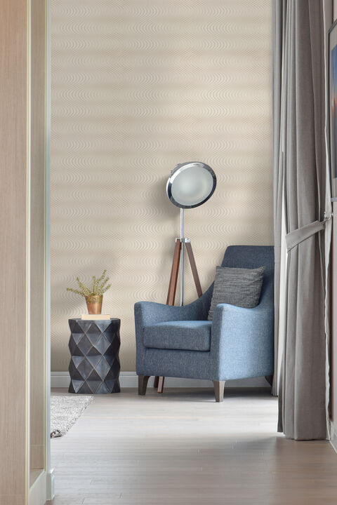 Ocean Swell Taupe & Beige Wallpaper