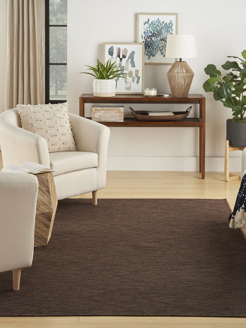 Washable Solutions WSL01 Mocha 5' x 7' Rug