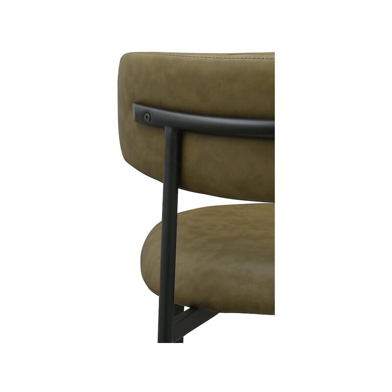 Meridian Furniture Lupita Olive Vegan Leather Dining Chair, Set of 2