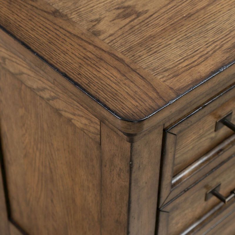 Liberty Furniture Bedroom Nightstand with AC USB Charging Station Station  - Amber Brown Wood image number 7