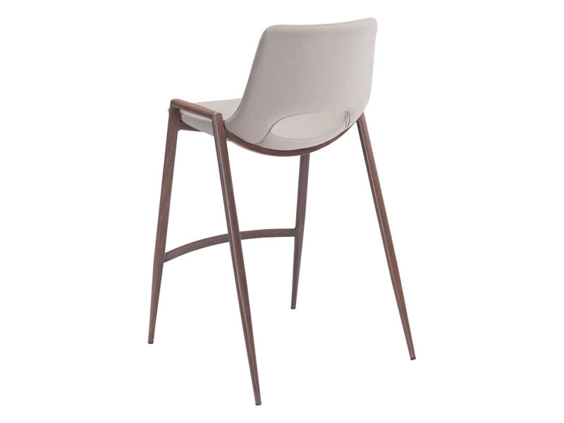 Desi Counter Stool (Set of 2) Beige & Walnut