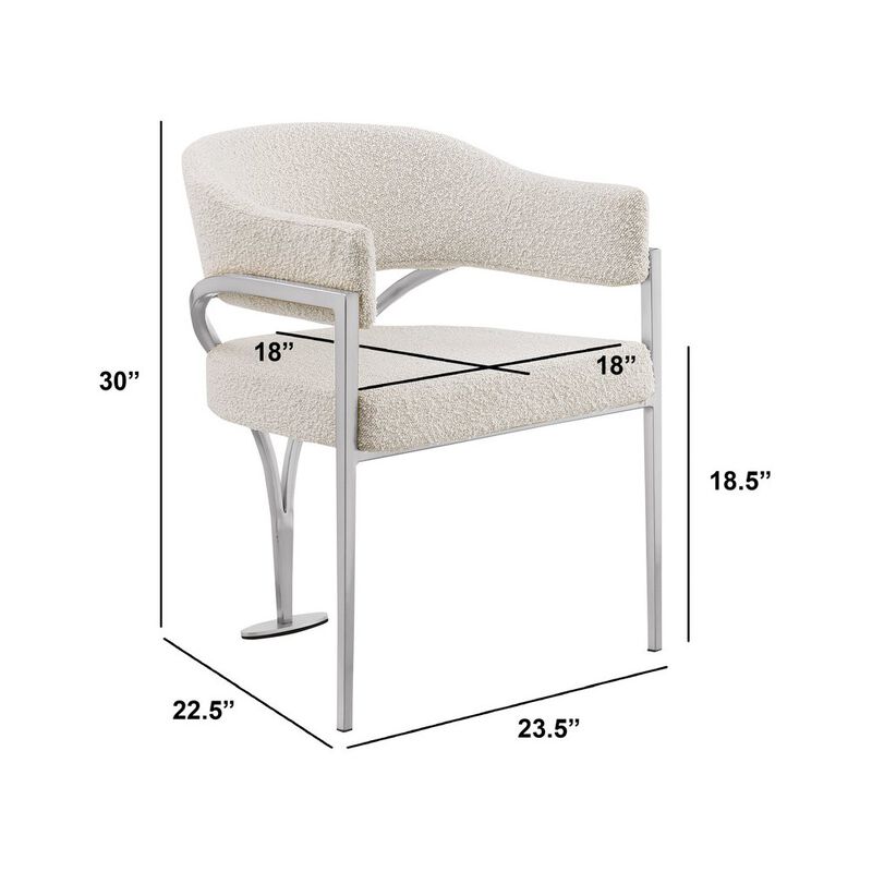 Best Quality Furniture 5Pc Round 48X48 Dining Set With 4 Cream Boucle Chairs