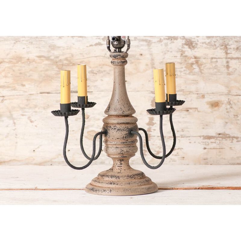 Irvins Country Tinware Jamestown Wood Table Lamp Base In Hartford Buttermilk image number 2