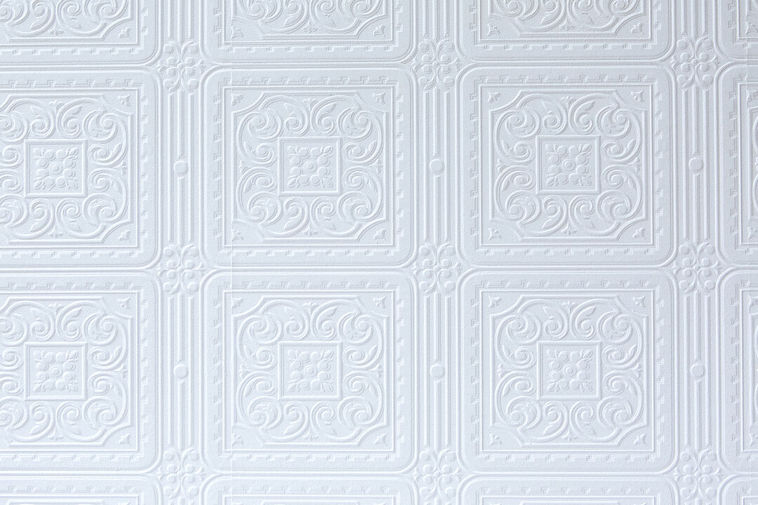 Turner Tile White Paintable Textured Vinyl Wallpaper (Set of 2)