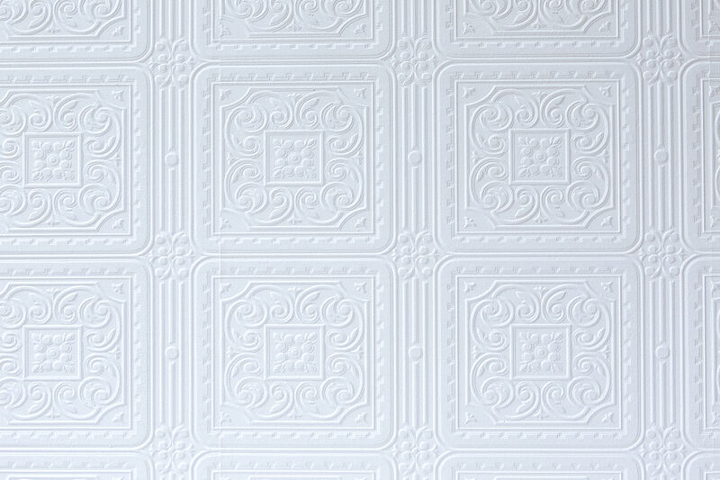 Turner Tile White Paintable Textured Vinyl Wallpaper (Set of 2) image number 0