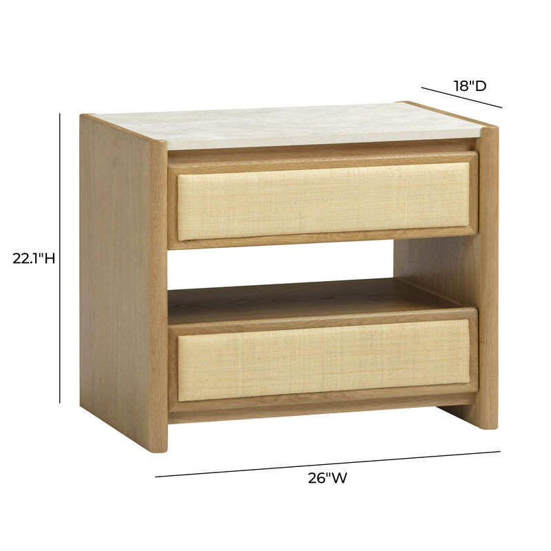 Paige Natural Oak 2-Drawer Nightstand image number 8