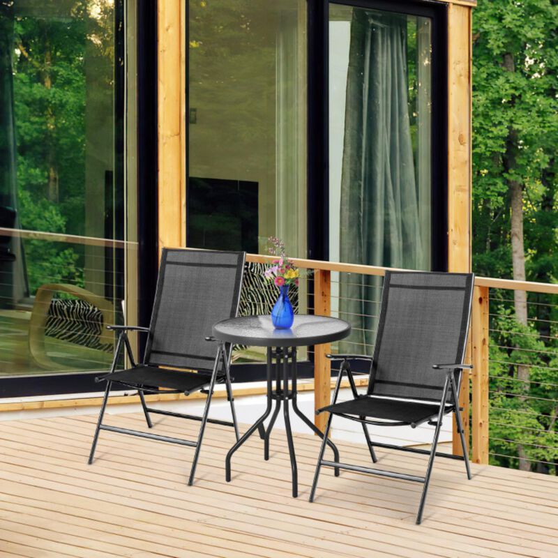 Hivvago Set of 2 Adjustable Portable Patio Folding Dining Chair Recliners