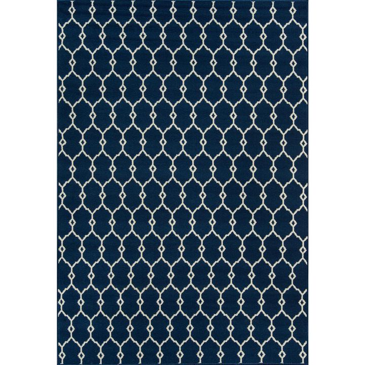 Momeni Contemporary Rectangle Area Rug, Navy, 3'11 X 5'7