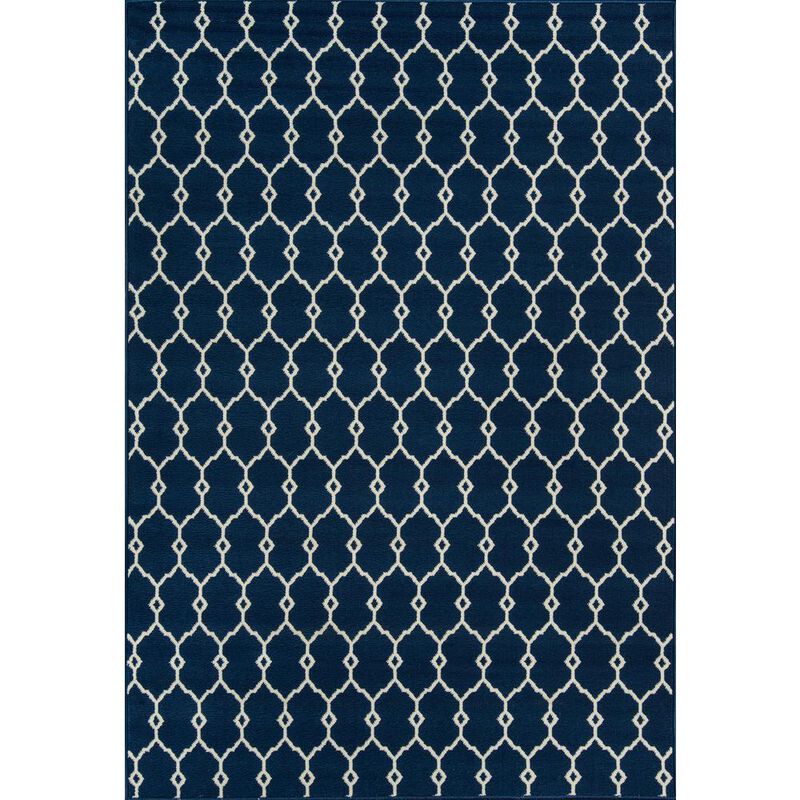 Momeni Contemporary Rectangle Area Rug, Navy, 3'11 X 5'7
