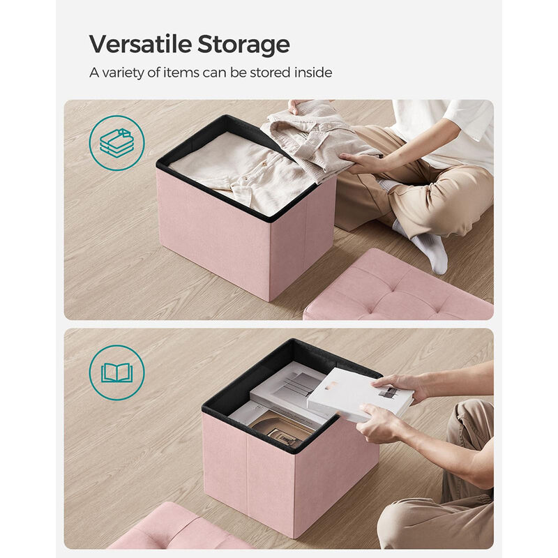 Foldable Storage Ottoman Bench for Space-Saving and Versatile Use