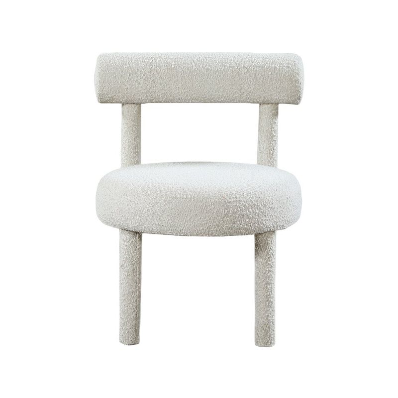 Meridian Furniture Parlor Cream Boucle Fabric Accent Chair