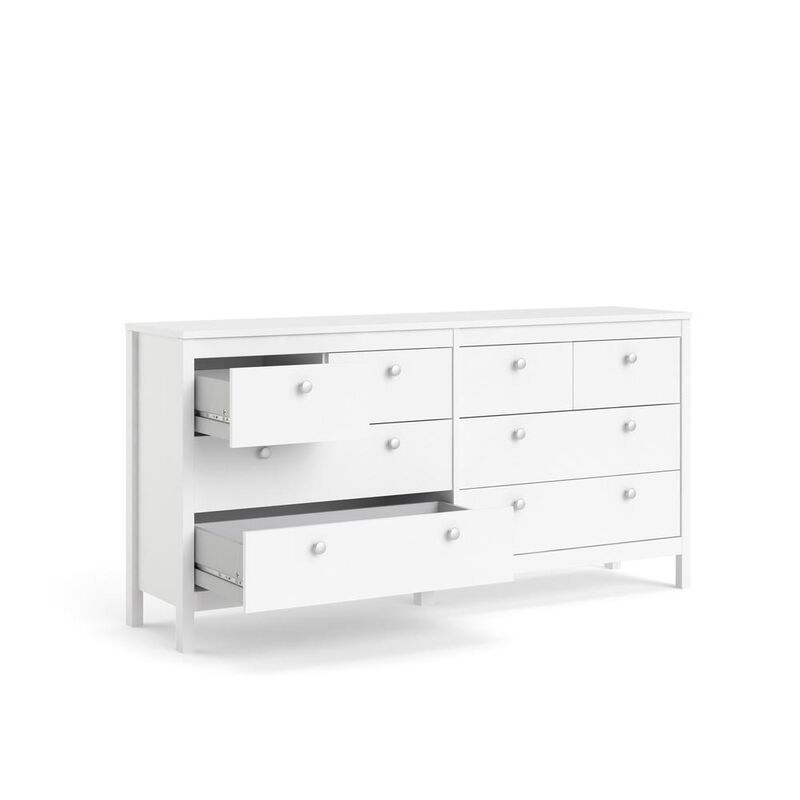 Tvilum Madrid 8 Drawer Double Dresser , White