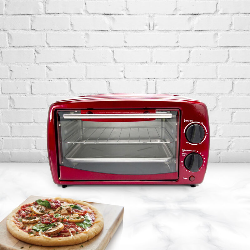 Brentwood 9-Liter (4 Slice) Toaster Oven Broiler (Red)