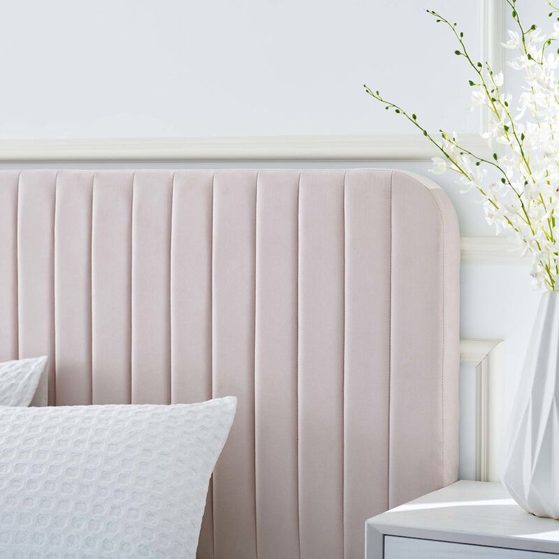 Celine Channel Tufted Performance Velvet Twin Platform Bed image number 7