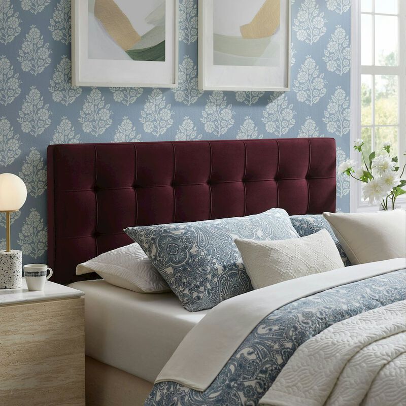 Lily Stain-Resistant Performance Velvet Queen Size Headboard image number 6
