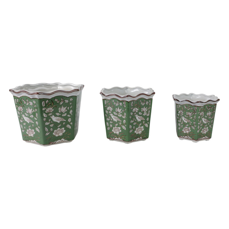 S/3 Chinoiserie Bird Planters image number 2