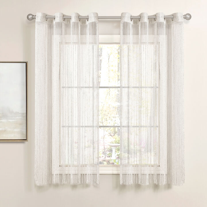 Night Sky String Thread Grommet Room Divider/Doorway/Wedding Window Curtain Panel