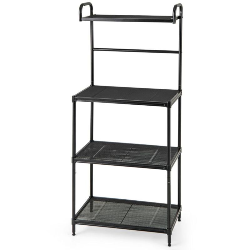 Hivvago 4-Tier Kitchen Microwave Storage Rack with Metal Shelves