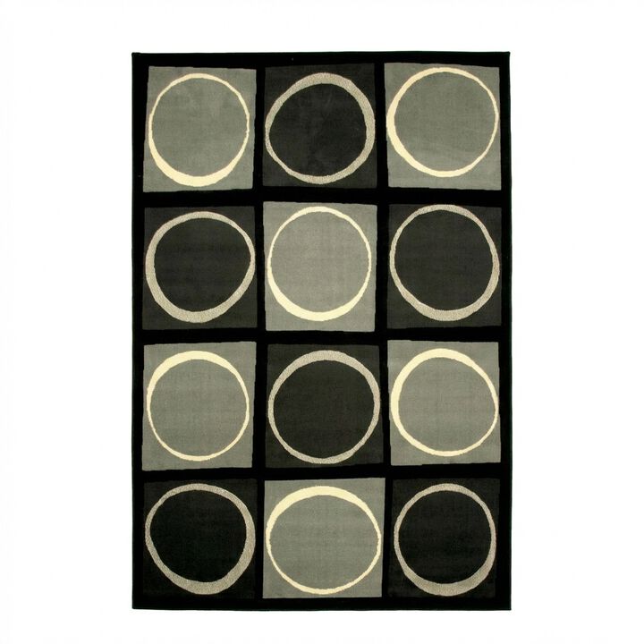 Abacasa Terra Checkers Black/Grey/Ivory Area Rug