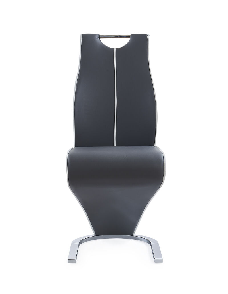 Modern Grey Upholstered Dining Chairs Set of 2 image number 3