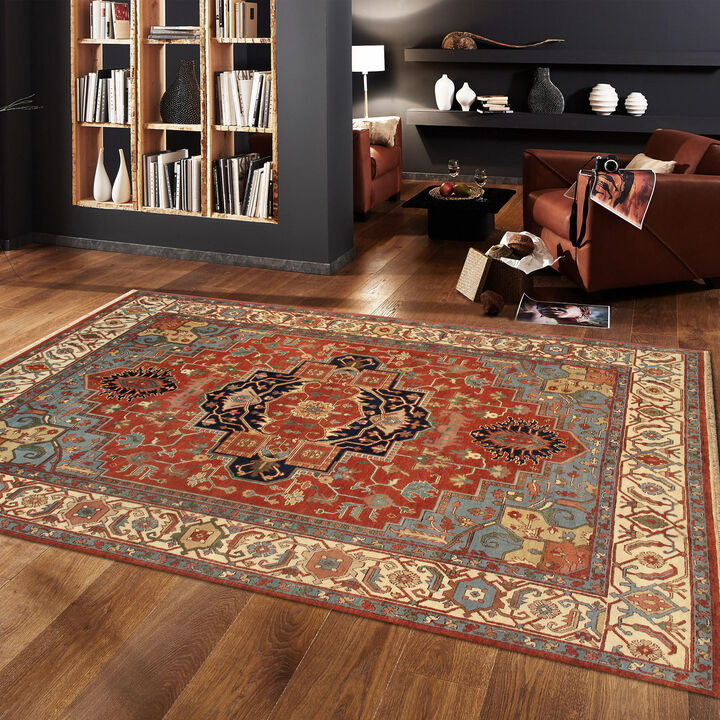 Pasargad Home Serapi Hand-Knotted Wool Area Rug