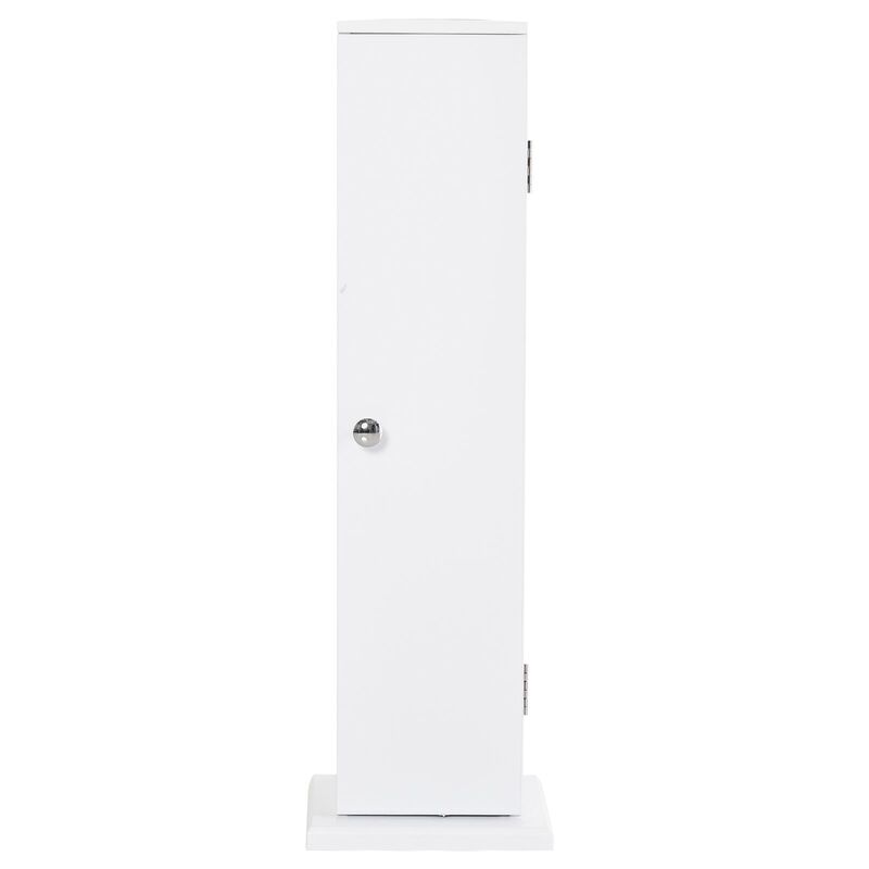 Slim Bathroom Storage: 26" White Narrow Toilet Paper Cabinet