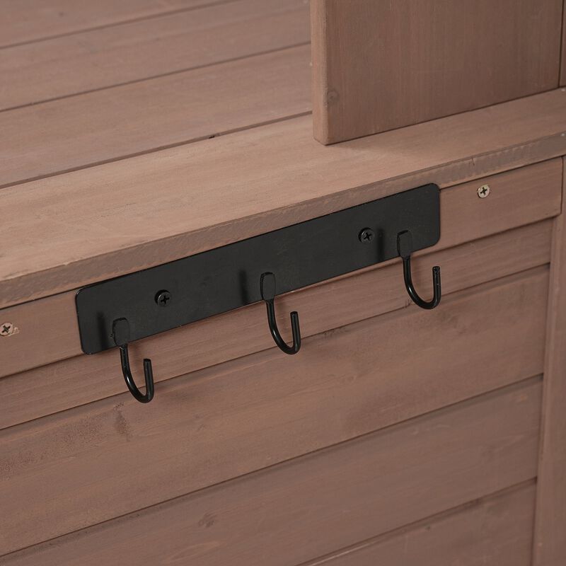 Potting Bench with Multiple Drawers & Shelves, Adjustable Shelf & Anti-Falling Device