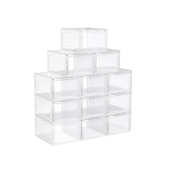 Clear Shoe Boxes - Transparent Shoe Organizers for Easy Viewing and Neat Storage