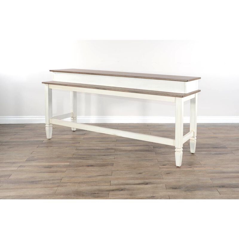 Sunny Designs Pasadena Farmhouse Mahogany Console Table in Off White/Light Brown