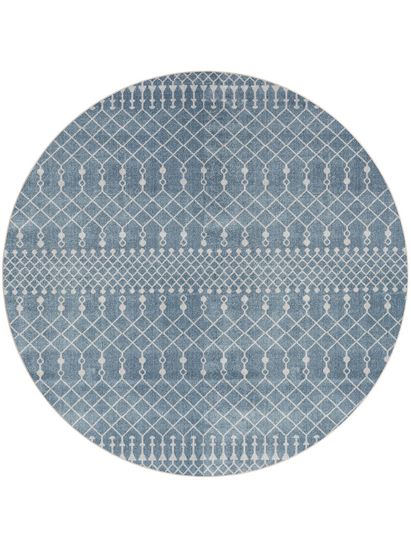 Astra Machine Washable ASW10 Blue 7'10" Round Rug