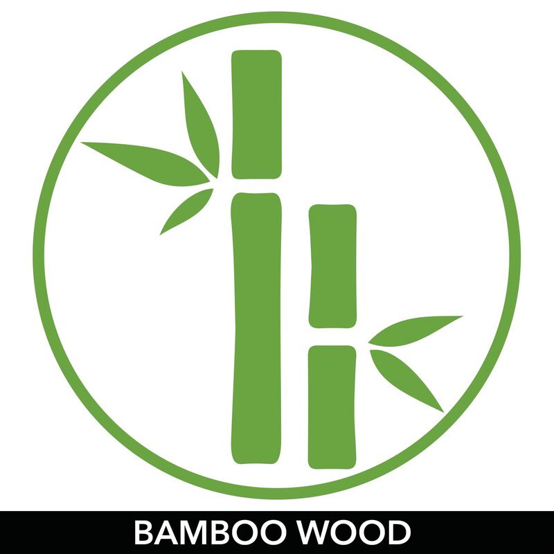 mDesign Bamboo Wood Food Storage Organizer Bin Box - 4 Divided Sections, Natural