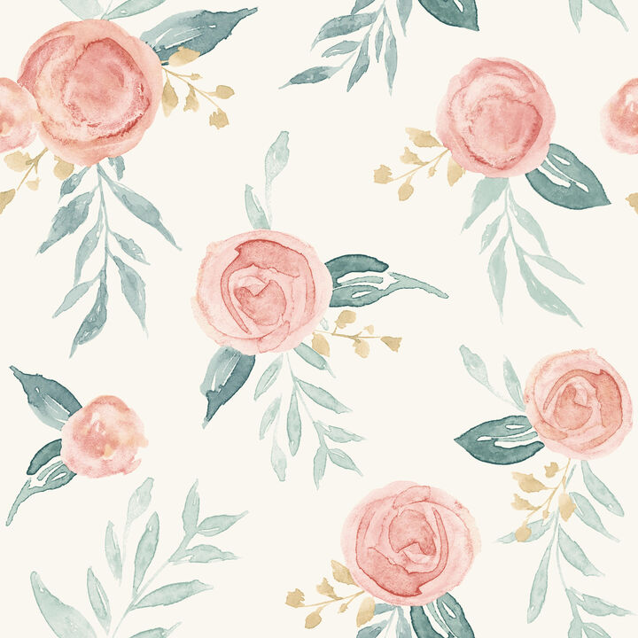 Watercolor Roses Red Wallpaper