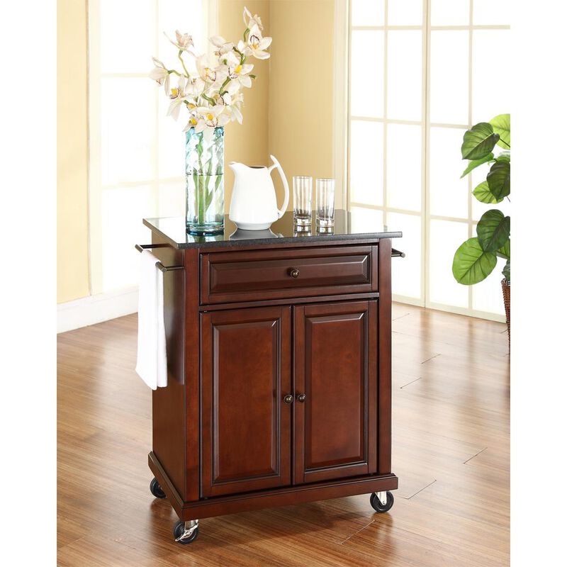 Compact Granite Top Kitchen Cart