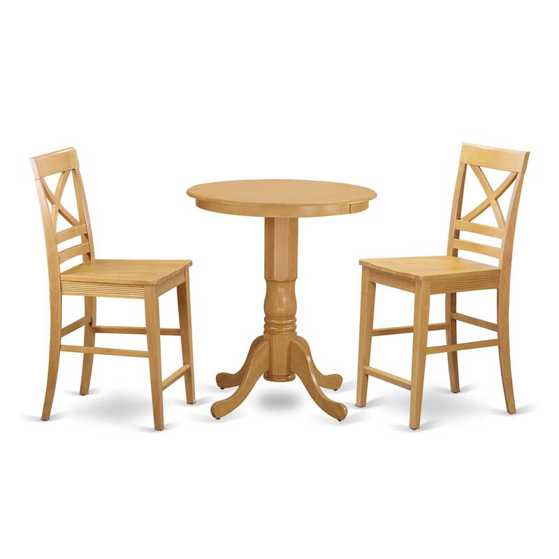 3 Pc counter height pub set - high Table and 2 Kitchen Chairs.