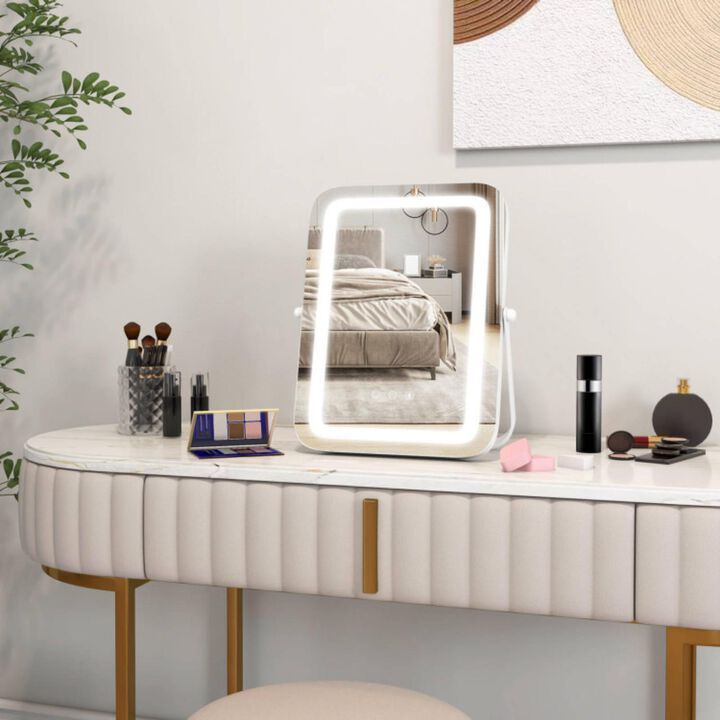 Hivvago Rectangular Vanity Makeup Mirror with 3 Color Dimmable Lighting