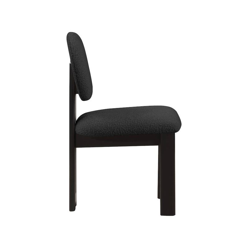 Meridian Furniture Napa Black Boucle Fabric Dining Chair, Set of 2