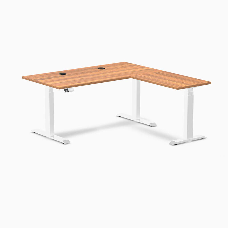 Desky Eco L-Shape Laminate Sit Stand Desk image number 0