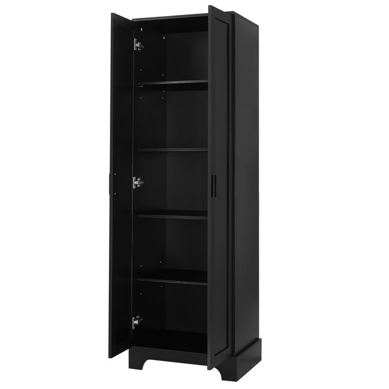 Whisen Double Door Bathroom Storage Cabinet with Adjustable Shelf, Verticle Cabinet