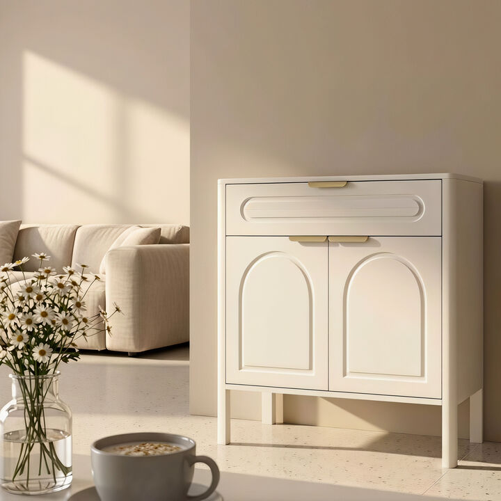 Hirtlu Arched Accent Storage Cabinet