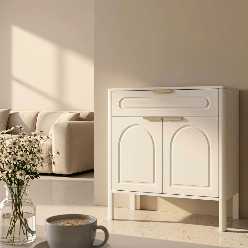 Hirtlu Arched Accent Storage Cabinet image number 1
